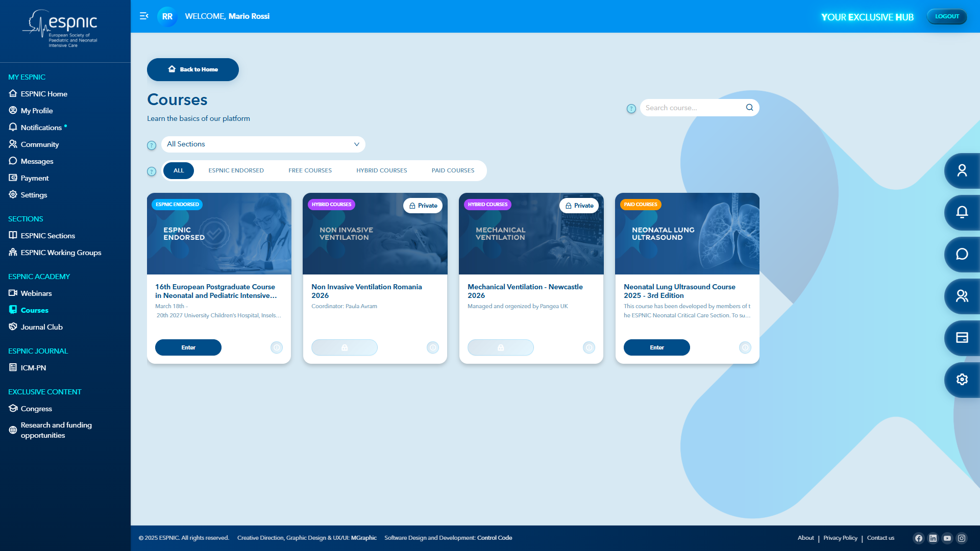 ESPNIC Exclusive Hub – Piattaforma Riservata ai Soci – schermata 4